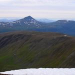 Fra Gorzelvtinden nord mot Blåfjell og Tromsdalstinden